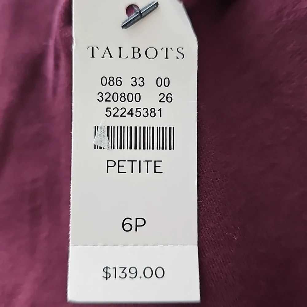 Talbots Rich Burgundy Long Sleeve Dress - Picture 8 of 8
